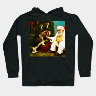 Santa petting basset hound Hoodie